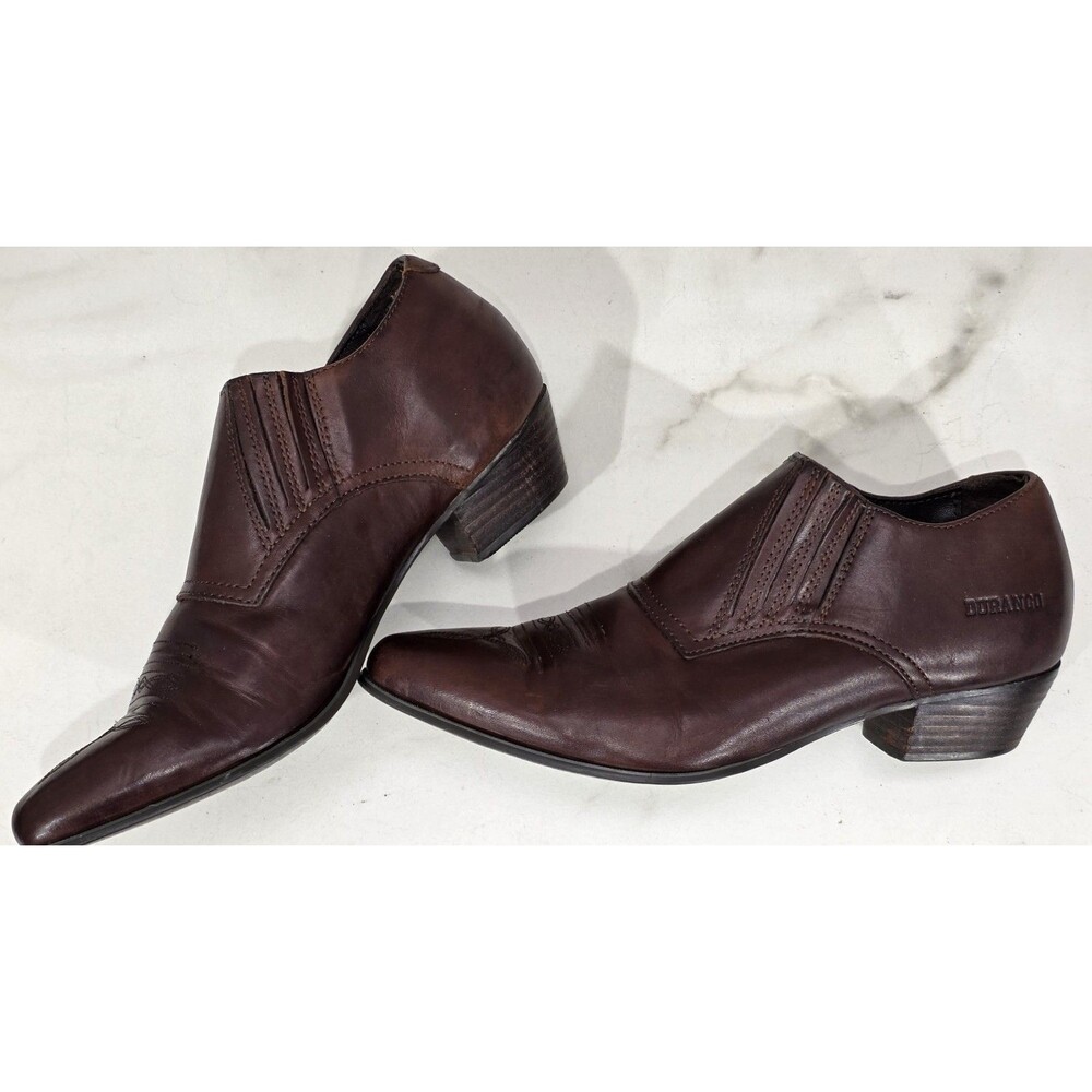 Durango Crush Leather Western Booties 7.5 Brown Coastal Cowgirl Boho Y2K